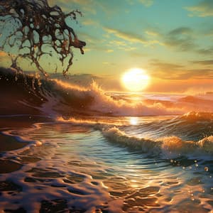 Atardecer Oceánico: Relájese Con Las Serenas Olas Del Mar - Grabaciones de la naturaleza LBE