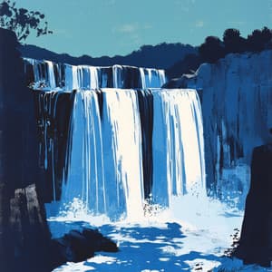 Aquatic Veil: Guiding Thoughts to Untouched Streams - White Noise Waterfall