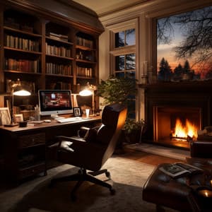 Focused Blaze: Fire Study Rhythms - Office Work Music