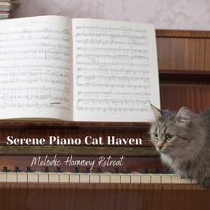 Serene Piano Cat Haven: Melodic Harmony Retreat - French Jazz Bar