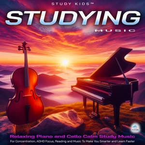 Studying Music: Relaxing Piano and Cello Calm Study Music For Concentration, ADHD Focus, Reading and Music To Make You Smarter and Learn Faster - Study Kids