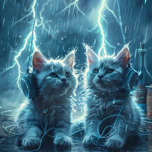 Cats in Thunder's Roar: Serene Melodies - Cat Music Hour