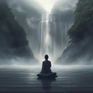 Mystic Streams: Waterfall Serenity in Meditation - Majestik