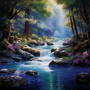 Streamside Meditation Haven: Cascading Water's Serenity - Sounds of Nature Noise