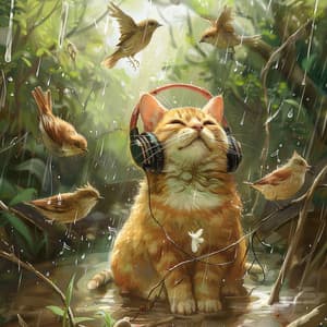 Cats in Rain’s Calm: Binaural Birds Nature - 92 88 Hz - The Cat Relaxer