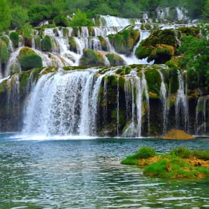ASMR Oasis: Nature's Serene Waterfall Symphony - Calm ASMR White Soughs