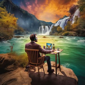Streamside Office Serenity: Water's Workday Symphony - Soothing Nature Sound