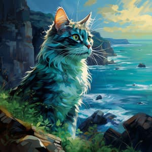 Music for Breezy Cats: Oceanic Melodies - Ethereal Isolation
