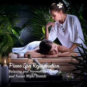 Piano Spa Rejuvenation: Relaxing and Harmonious Crickets and Forest Night Sounds - Coffee Shop Piano Jazz Playlist
