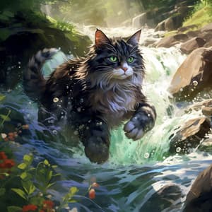 Eternal Ember Melodies: Cat's Fire Dance - Four Robes