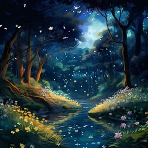 Nocturnal Nature: Flowing Stream and Chill Tunes - Dreamy Thoughts