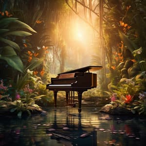 Piano Harmonies: Blossoming Melodies - Piano and Thunderstorm