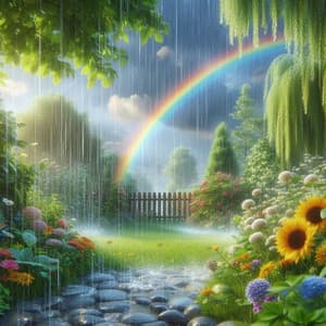 Relaxing Rain Noise in my Backyard - Oasis of Sleep