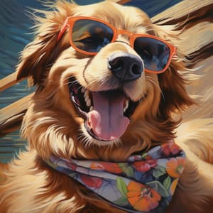 Dog's Delight: Dancing to Waterfall Music Beats - Calm Shores