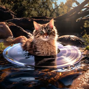 Cats Rivulet: Binaural Stream Harmonies - Calm Waves Water