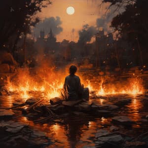 Dormir En Las Brasas: Cálida Luz De La Meditación - Sonido natural del bosque