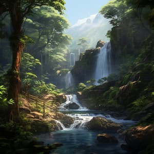 Calming Waterfall Cascade with Binaural Serenity - Streams & Mist