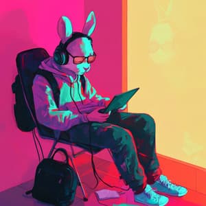 Sinnlig Jazzresonans i Stadsskymning med Lofi Pulsering - Study Radiance