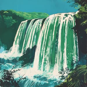 Aqua Fortitude: Serene Soundscape of Reflective Waterfalls - Soothing Waterfalls