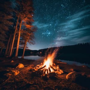 Embers and Ivory: Fireside Piano Music by the Stream - Fireplace Sounds