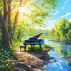 Calm Waters with Piano Melody: Aquatic Serenity - Water Way