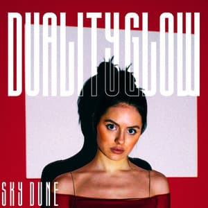 Duality Glow: Framed in Red - Sky Dune