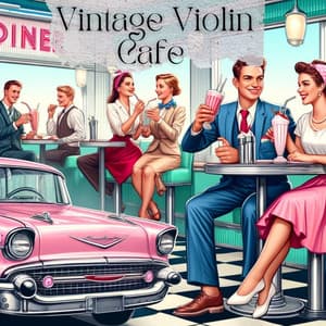Vintage Violin Charm Cafe - Cooking Jazz Music Academy