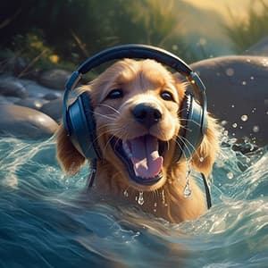 Paws and Rhythms: Tranquil Tunes Along Water River - Nature & Sounds Backgrounds