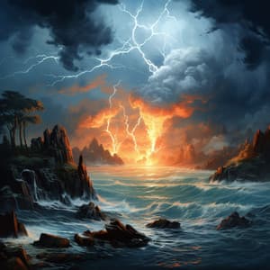 Harmonious Blaze: Music for Deep Focus - Rushing Blaze Fire Sounds Library