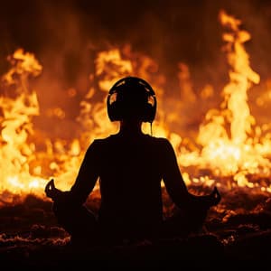 Peaceful Embrace: Fire's Meditation Glow - Meditate with Nature