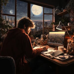 Trabajo Junto Al Lago A La Luz De La Luna: Música Relajante De Agua - Grabaciones de la naturaleza