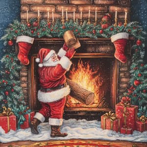 Yule Log Harmony: Fireside Melodies - New Age