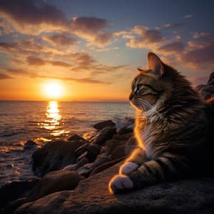 Serenidad Oceánica: Olas Suaves Para Gatos - Canciones relajantes del domingo