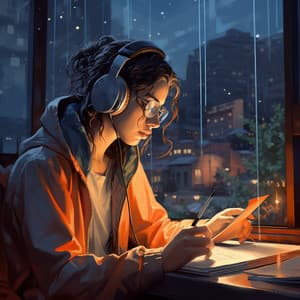 Binaural Study Ambiance: Rain and Relaxing Tunes - Binaural Beats Studying Music
