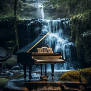 Piano Oasis: Harmonies by the Refreshing Waterfall - Relaxing Piano