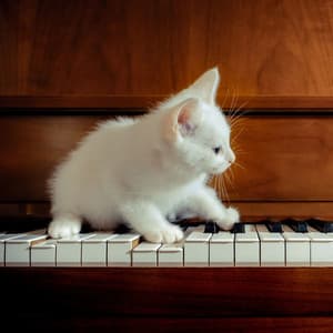 Feline Serenade: Firelit Piano Cat Melodies - Fire Place Sounds