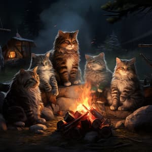 Mystic Firelight Choir of Cat Harmony: Music for Stress Relief - Recording Nature