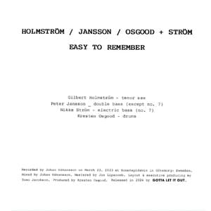 Easy to Remember - Gilbert Holmström