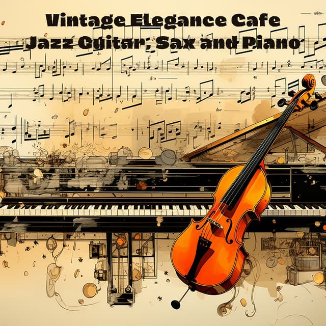 Vintage Elegance Cafe Jazz: Guitar, Sax and Piano Background Instrumental for Nice Evening Time - Café Lounge