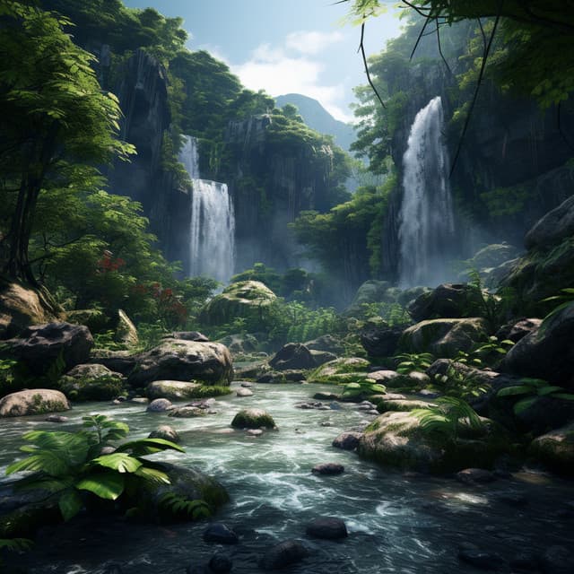 Waterfall Relaxation Melodies: Stream's Serene Echoes - Nature TV