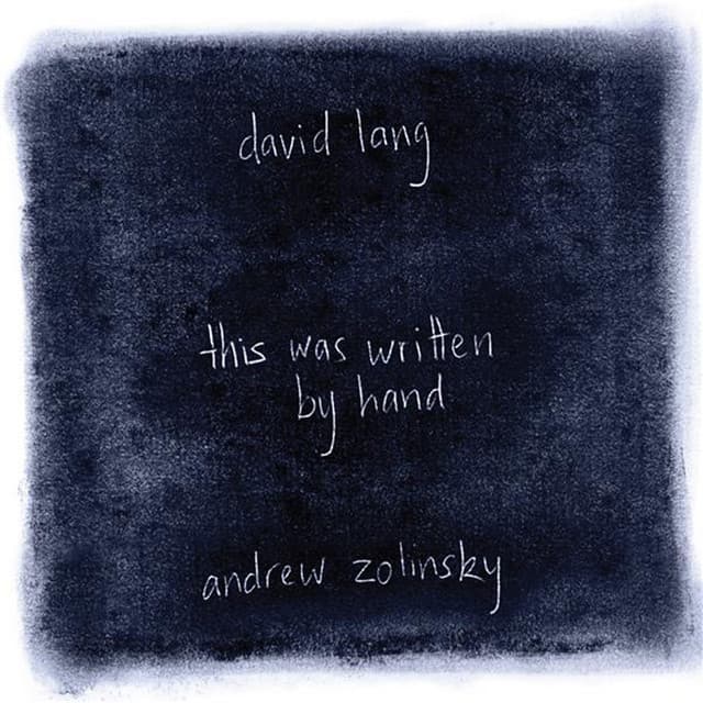 Lang: this was written by hand - David Lang