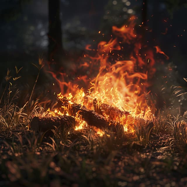 Fire Focus Ambience: Calming Flames for Concentration - Instrumental Study Music