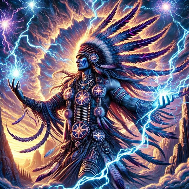 Sagesse du Dieu du Tonnerre: Percussions chamaniques et flûte indigène avec des sons d'orage - Guérison chamanique