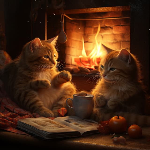 Fireside Sounds: Cats' Music Comfort - The Calm Factory