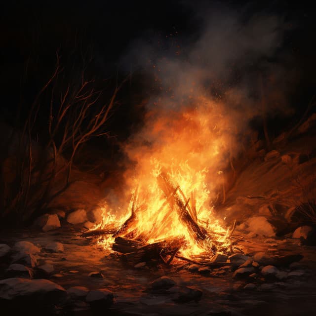 Meditation by the Hearth: Fire's Tranquil Glow - Blissful Calm
