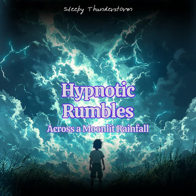 Hypnotic Rumbles Across a Moonlit Rainfall - Sleepy Thunderstorm