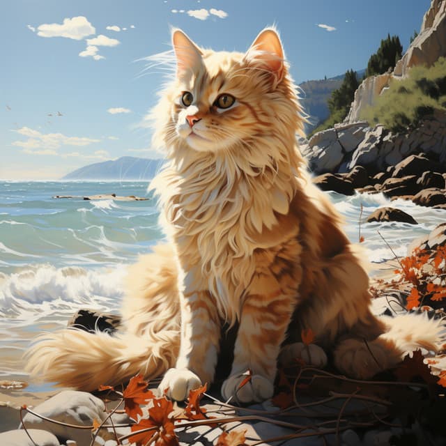 Melodías Felinas: Armonía De La Brisa Del Mar - Tonos isocrónicos Arrastre de ondas cerebrales