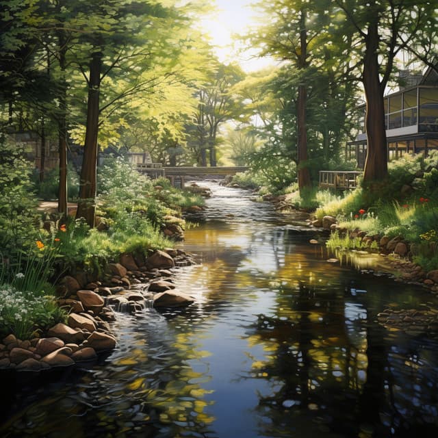 River Music Banks: Concentration's Calm Current - Soothing Music