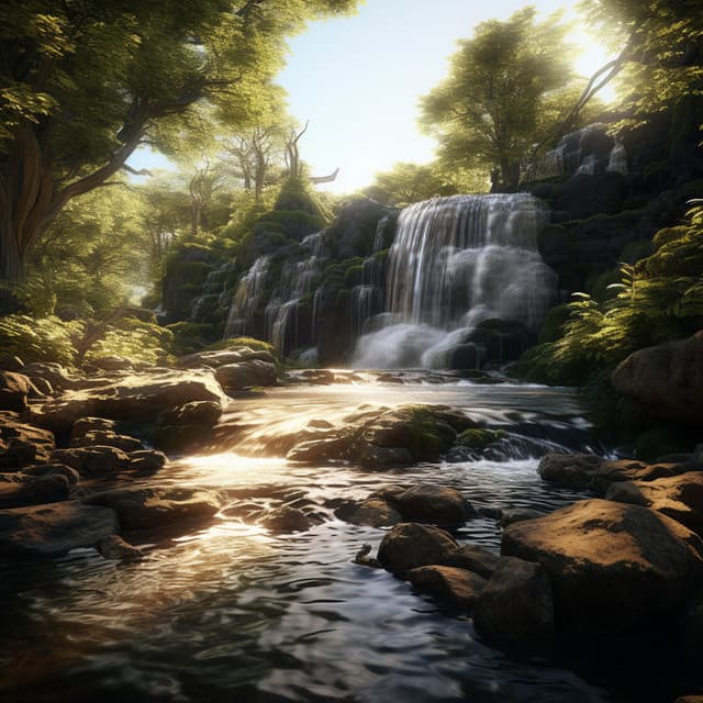Waterfall Work Ambiance: Productive Nature Melodies - Brain Timbre