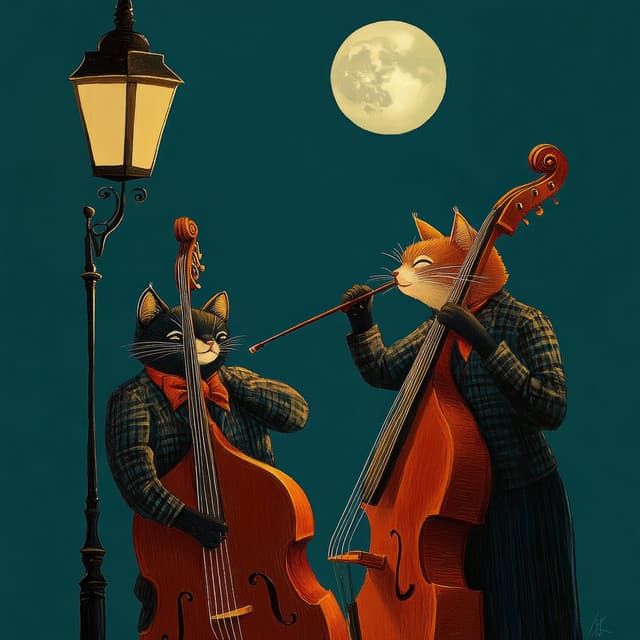 Moonlit Meows - Sleepy Cats